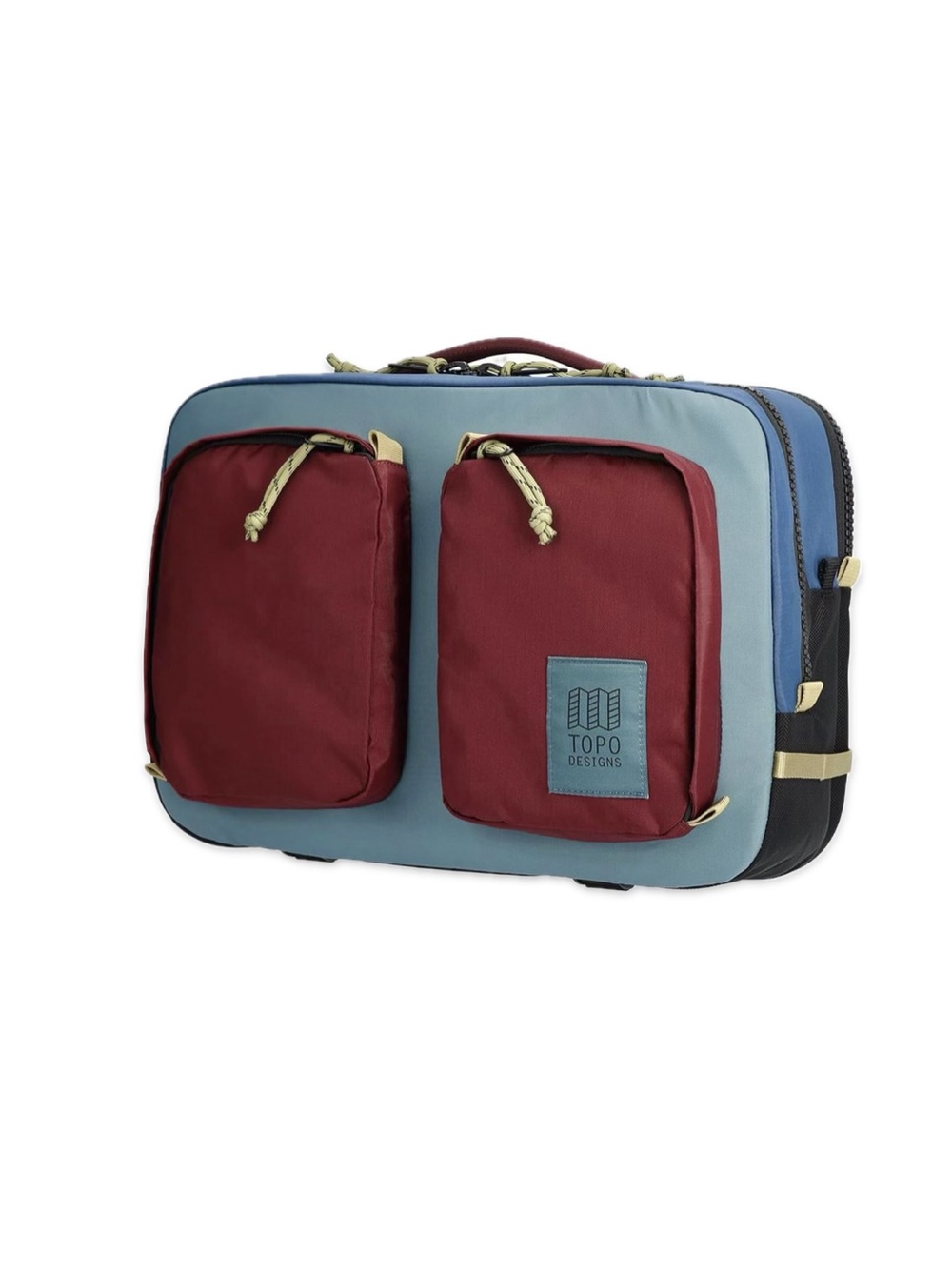 GUC TOPO DESIGNS GLOBAL BRIEFCASE Denim Burgundy 3 Way Carry Laptop Work School